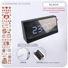 将图片加载到图库查看器，Digital Clock Table Clock Snooze Alarm Cute Silent Mirror Clock Student Desktop Mirror Surface LED Alarm Clock with USB Charger 12/24H Easy Snooze Function Adjustable Brightness Alarm Clocks for Bedroom LED Clock Electronic Clock for Children
