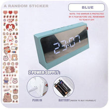 将图片加载到图库查看器，Digital Clock Table Clock Snooze Alarm Cute Silent Mirror Clock Student Desktop Mirror Surface LED Alarm Clock with USB Charger 12/24H Easy Snooze Function Adjustable Brightness Alarm Clocks for Bedroom LED Clock Electronic Clock for Children
