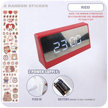 将图片加载到图库查看器，Digital Clock Table Clock Snooze Alarm Cute Silent Mirror Clock Student Desktop Mirror Surface LED Alarm Clock with USB Charger 12/24H Easy Snooze Function Adjustable Brightness Alarm Clocks for Bedroom LED Clock Electronic Clock for Children
