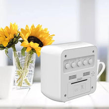 Load image into Gallery viewer, Digital Desktop LCD Snooze Calendar Alarm clock Digital Desktop Clock Electronic Digital Alarm Clocks for Bedroom Home Decor LCD Screen with Time/Calendar/Temperature Display White Bedroom Watch with Thermometer &amp; Hygrometer for Home  Battery Operated
