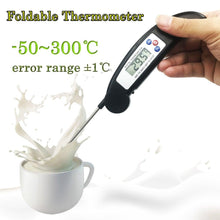 Load image into Gallery viewer, Digital Foldable Thermometer Food BBQ Meat Oven Instant Read Food Thermometer For Cooking Digital Kitchen Thermometer Probe With Backlight &amp; Reversible Display Cooking Thermometer For Folding Kitchen Thermometer For Cooking Water Oil Grill Tools
