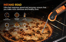 Load image into Gallery viewer, Digital Meat Thermometer Instant Read Food Thermometer for Cooking Digital Kitchen Thermometer Probe with Backlight &amp; Reversible Display Cooking Thermometer for Candy Grill Food Kitchen Digital Meat Thermometer BBQ Waterproof Kitchen Cooking Tools
