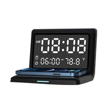 将图片加载到图库查看器，Digital Mirror Clock Wireless Charging Alarm Clock
