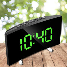 将图片加载到图库查看器，Digital Table Clock Digital Alarm Clock LED Bedside Clock Dual Alarm Adjustable Volume Alarm Clock for Bedroom  Electronic 7 Inch Number Desktop Alarm Clocks For Kids Bedroom LED Screen Curved Dimmable Mirror
