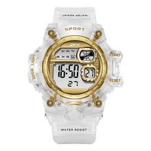将图片加载到图库查看器，Digital Watches For Women School Girl Student  Transparent Color Water Resistent Silicone Strap Stopwatch Alarm Countdown Dual Time Ultra Super Wide-Angle Display Digital Wrist Watches For Men Women
