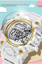 将图片加载到图库查看器，Digital Watches For Women School Girl Student  Transparent Color Water Resistent Silicone Strap Stopwatch Alarm Countdown Dual Time Ultra Super Wide-Angle Display Digital Wrist Watches For Men Women
