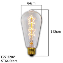 Load image into Gallery viewer, Dimmable Light Bulb Retro Vintage Edison Bulb Incandescent Ampoule Bulbs Vintage Edison Lamp Retro Light Vintage Bulbs Modern Style Square Spiral Filament Incandescent Light
