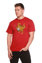 Load image into Gallery viewer, Dinosaur with a guitar Men's Bamboo Viscose/Organic Cotton Short Sleeve Graphic T-Shirt

