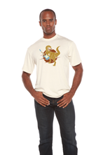 Load image into Gallery viewer, Dinosaur with a guitar Men's Bamboo Viscose/Organic Cotton Short Sleeve Graphic T-Shirt

