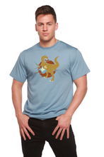 Load image into Gallery viewer, Dinosaur with a guitar Men's Bamboo Viscose/Organic Cotton Short Sleeve Graphic T-Shirt
