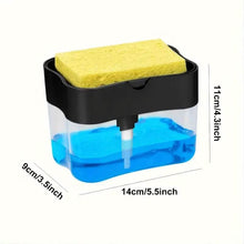 将图片加载到图库查看器，Dish Soap Dispenser and Sponge Holder Metallic Silver
