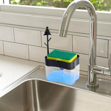 将图片加载到图库查看器，Dish Soap Dispenser and Sponge Holder Metallic Silver
