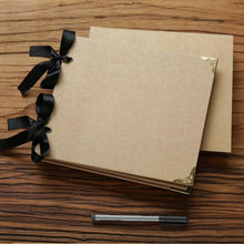 将图片加载到图库查看器，DIY Photo Albums Wedding Photo  Scrapbook 20Pages Cover Self Adhesive Scrapbook Album Case Binding Hardcover Craft Blank Black Page Wedding and Anniversary Family Photo Album
