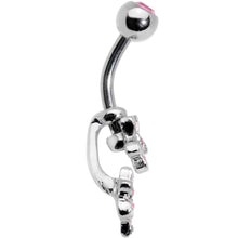 Load image into Gallery viewer, Pink Gem Field of Flowers Dangle Belly Ring

