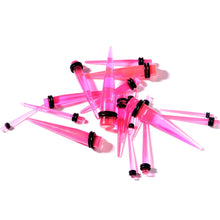 Load image into Gallery viewer, 9 Piece Pink Acrylic Ear Stretching Kit Set of 2
