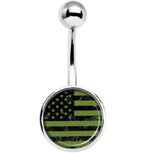 Load image into Gallery viewer, Green American Flag Belly Ring
