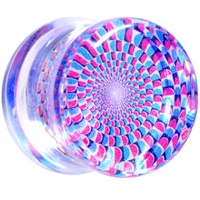 Load image into Gallery viewer, Clear Acrylic Optical Illusion Saddle Plug 14mm to 25mm
