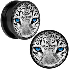 将图片加载到图库查看器，Black White Leopard Eyes Black Anodized Screw Fit Plug Set 20mm
