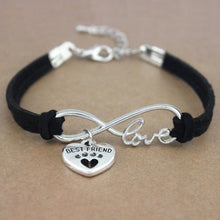 将图片加载到图库查看器，Dog Paws Best Friends Heart Animal Infinity Love Charm Bracelets Women Men Girl Boy Print Bracelet With Love And Infinity Symbol For Women Girls Faux Suede Adjustable Bracelet
