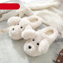 Load image into Gallery viewer, Dog Slippers Women Winter Warm Soft Plush Shoes Men Couples Slippers For Home Indoor Bedroom Fluffy Furry Memory Foam Cross Band Slip On Indoor Outdoor Slippers
