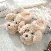 Load image into Gallery viewer, Dog Slippers Women Winter Warm Soft Plush Shoes Men Couples Slippers For Home Indoor Bedroom Fluffy Furry Memory Foam Cross Band Slip On Indoor Outdoor Slippers
