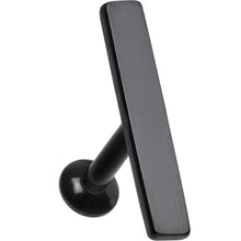 Load image into Gallery viewer, 1/4 12mm Black IP Rectangle Internal Thread Daith Cartilage Tragus
