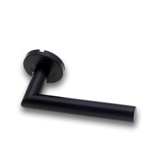 Load image into Gallery viewer, Door Handle  Brushed Stainless Steel Tube Hollow Spray Paint Frosted Black Round Cover Split Right Angle Door Handle Stainless Steel Tube Hollow Spray Paint Frosted Black Round Cover Split Right Angle Door Handle

