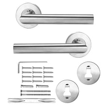 Load image into Gallery viewer, Door Handle Set Stainless Steel Lock Interior Home Door Handle Lock Durable Adjustable Latch Door Handle Lever With Modern Contemporary Slim Round Design For Home Bedroom Bathroom
