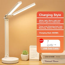 Load image into Gallery viewer, Double Lamp Cap Led Foldable Reading Lamp For Children's Mobile Phone Bracket Desk Study Light Free Shipping Bedroom Table Lamps Decorative Table Lamp Cute Study Lamps for Bedroom Décor
