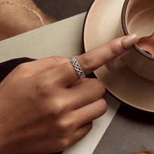 Load image into Gallery viewer, 925 Sterling Silver and White Gold 0.5cm Ring Size 6.0
