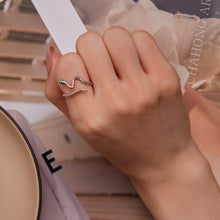 将图片加载到图库查看器，925 Sterling Silver Pavé Setting CZ Oxidized Silver Ring for Women
