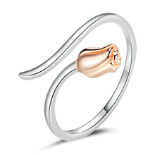 将图片加载到图库查看器，925 Sterling Silver Ring with Rose Gold and Platinum Plating, 0.4*0.6cm for Women
