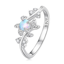 Load image into Gallery viewer, 925 Sterling Silver Opal &amp; CZ Ring 0.2cm Size 6.0 for Women
