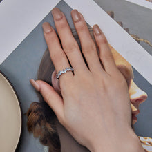 Load image into Gallery viewer, 925 Sterling Silver Ring with 4.5mm Pavé Set CZ, Size 7, for Women

