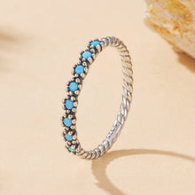将图片加载到图库查看器，925 Sterling Silver Synthetic Turquoise Ring Size 6.0
