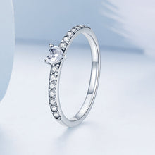 Load image into Gallery viewer, 925 Sterling Silver Oxidized Ring with Pavé Setting CZ, Size 6 for Women
