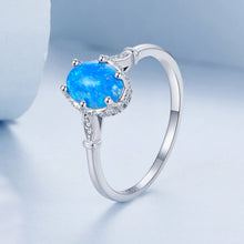 Load image into Gallery viewer, 925 Sterling Silver Opal Rings in Size 6.0 with Pave Setting &amp; Plated White Gold for Women
