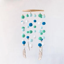 将图片加载到图库查看器，Dream Catcher Nordic Baby Room Wind Chime Bed Bell Decor Wool Ball Kids Bedroom Lovely Wooden Bead Bed Felt Baby Ceiling Mobiles Toys Infant Nursing Accessories Wall Hanging Decoration Ornaments Photography Prop
