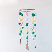 将图片加载到图库查看器，Dream Catcher Nordic Baby Room Wind Chime Bed Bell Decor Wool Ball Kids Bedroom Lovely Wooden Bead Bed Felt Baby Ceiling Mobiles Toys Infant Nursing Accessories Wall Hanging Decoration Ornaments Photography Prop
