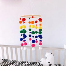 将图片加载到图库查看器，Dream Catcher Nordic Baby Room Wind Chime Bed Bell Decor Wool Ball Kids Bedroom Lovely Wooden Bead Bed Felt Baby Ceiling Mobiles Toys Infant Nursing Accessories Wall Hanging Decoration Ornaments Photography Prop
