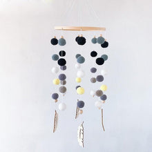 将图片加载到图库查看器，Dream Catcher Nordic Baby Room Wind Chime Bed Bell Decor Wool Ball Kids Bedroom Lovely Wooden Bead Bed Felt Baby Ceiling Mobiles Toys Infant Nursing Accessories Wall Hanging Decoration Ornaments Photography Prop
