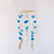 将图片加载到图库查看器，Dream Catcher Nordic Baby Room Wind Chime Bed Bell Decor Wool Ball Kids Bedroom Lovely Wooden Bead Bed Felt Baby Ceiling Mobiles Toys Infant Nursing Accessories Wall Hanging Decoration Ornaments Photography Prop
