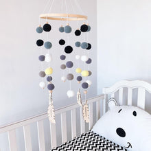 将图片加载到图库查看器，Dream Catcher Nordic Baby Room Wind Chime Bed Bell Decor Wool Ball Kids Bedroom Lovely Wooden Bead Bed Felt Baby Ceiling Mobiles Toys Infant Nursing Accessories Wall Hanging Decoration Ornaments Photography Prop
