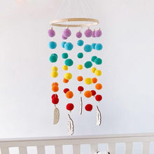 将图片加载到图库查看器，Dream Catcher Nordic Baby Room Wind Chime Bed Bell Decor Wool Ball Kids Bedroom Lovely Wooden Bead Bed Felt Baby Ceiling Mobiles Toys Infant Nursing Accessories Wall Hanging Decoration Ornaments Photography Prop
