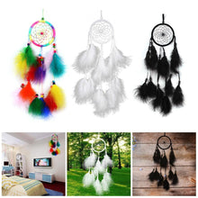 Load image into Gallery viewer, Dream Catcher Wall Decor with White Feathers Indian Style Dream-catcher Moon Handmade Wind Chimes Wall Ornament Girls Room Decoration Feather Dream Catcher For Kids Women Wedding Bohemian Wall Decor
