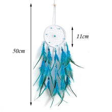 Load image into Gallery viewer, Dream Catcher Wall Decor with White Feathers Indian Style Dream-catcher Moon Handmade Wind Chimes Wall Ornament Girls Room Decoration Feather Dream Catcher For Kids Women Wedding Bohemian Wall Decor
