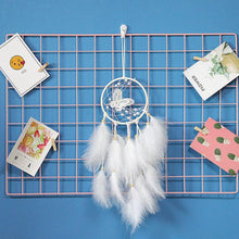 Load image into Gallery viewer, Dream Catcher Wall Decor with White Feathers Indian Style Dream-catcher Moon Handmade Wind Chimes Wall Ornament Girls Room Decoration Feather Dream Catcher For Kids Women Wedding Bohemian Wall Decor
