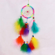 Load image into Gallery viewer, Dream Catcher Wall Decor with White Feathers Indian Style Dream-catcher Moon Handmade Wind Chimes Wall Ornament Girls Room Decoration Feather Dream Catcher For Kids Women Wedding Bohemian Wall Decor
