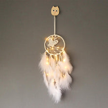 Load image into Gallery viewer, Dream Catcher Wall Decor with White Feathers Indian Style Dream-catcher Moon Handmade Wind Chimes Wall Ornament Girls Room Decoration Feather Dream Catcher For Kids Women Wedding Bohemian Wall Decor
