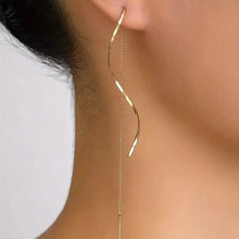 将图片加载到图库查看器，Drop Earrings Golden S Design
